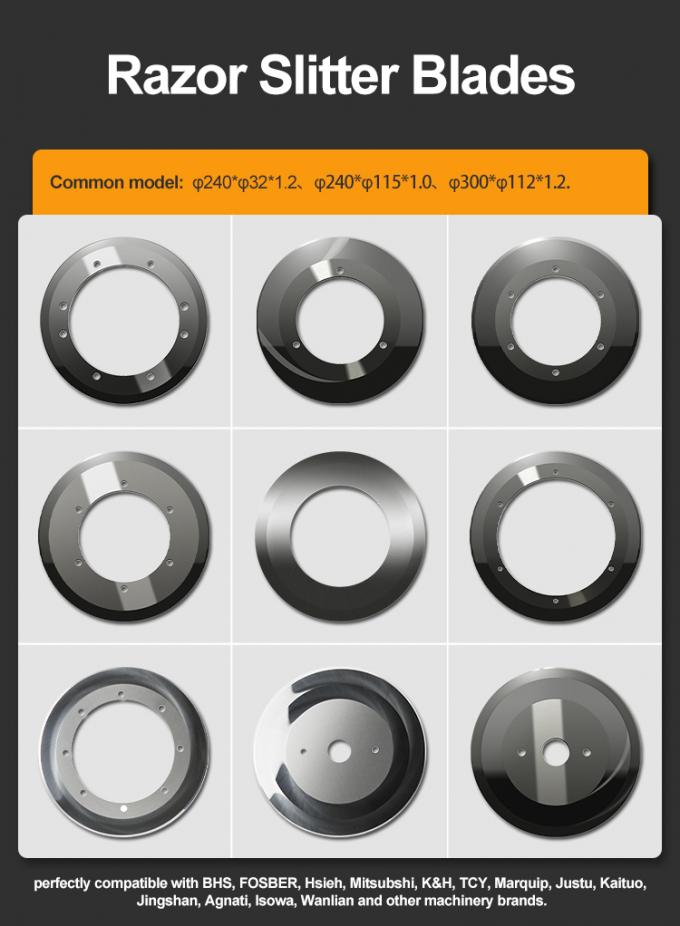Snijlijn Gegooid papierblad voor het snijden van karton Circulair scheerapparaat Snijmes voor het snijden van papier rollen Machines Blades 0